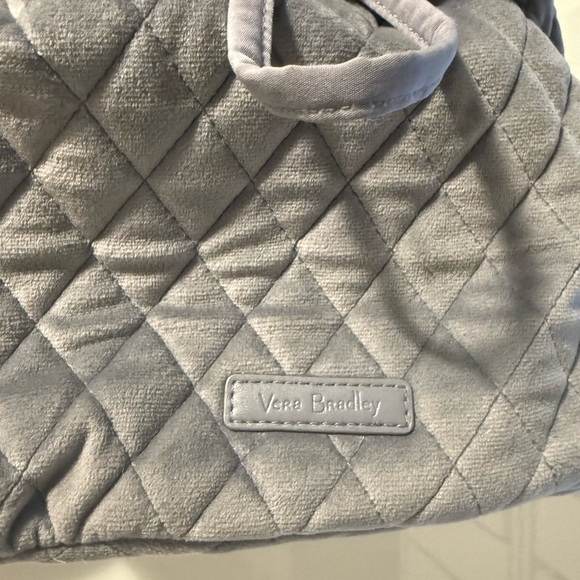 Vera Bradley Blue Gray Quilted Velvet Backpack - Picture 2 of 5
